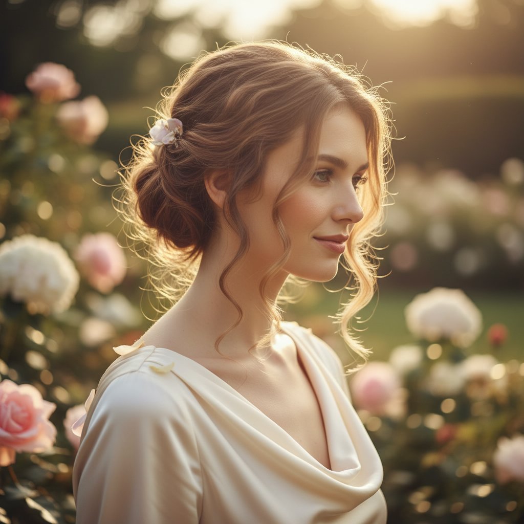 Low Bun with Loose Curls