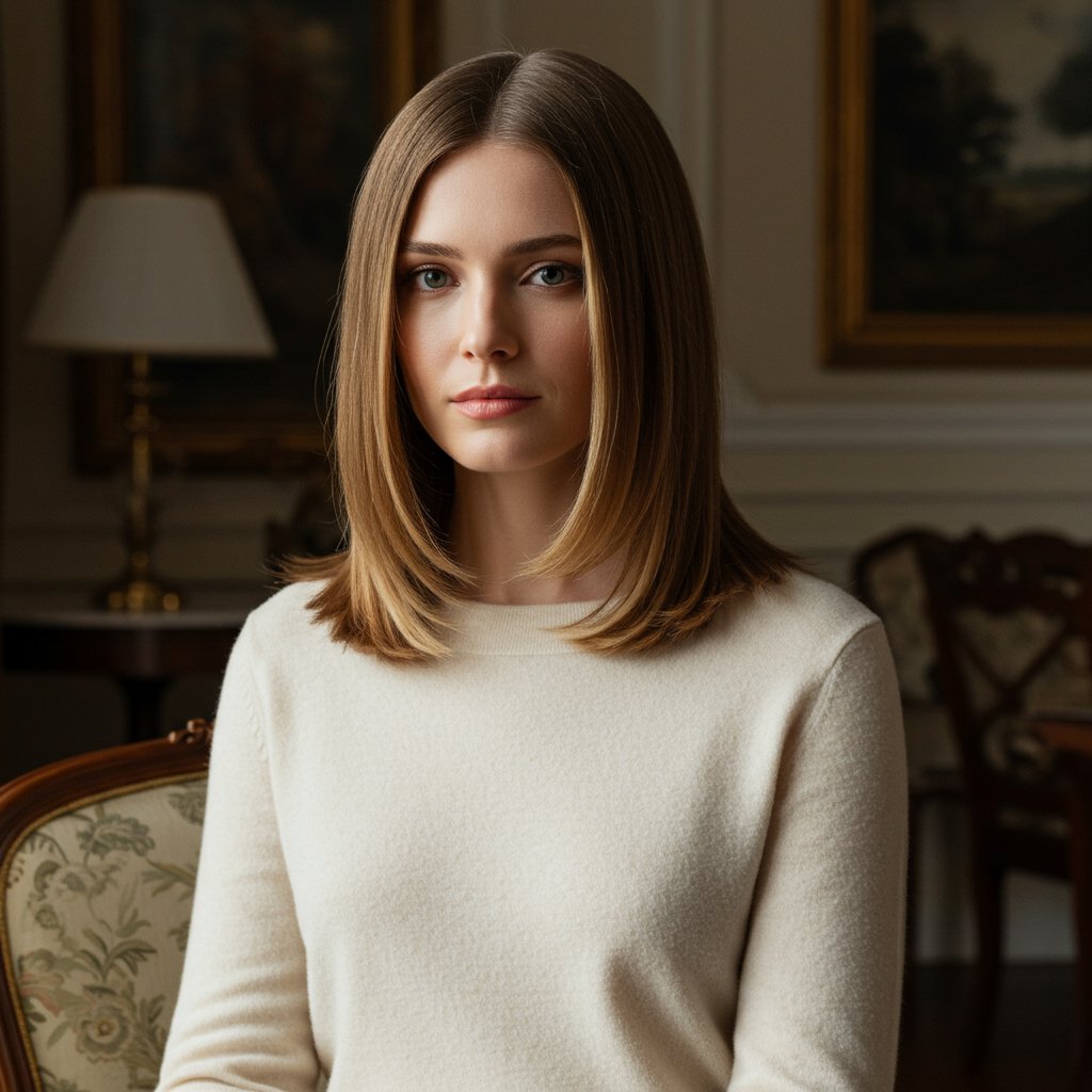 Sophisticated Woman With Clavicut Hairstyle