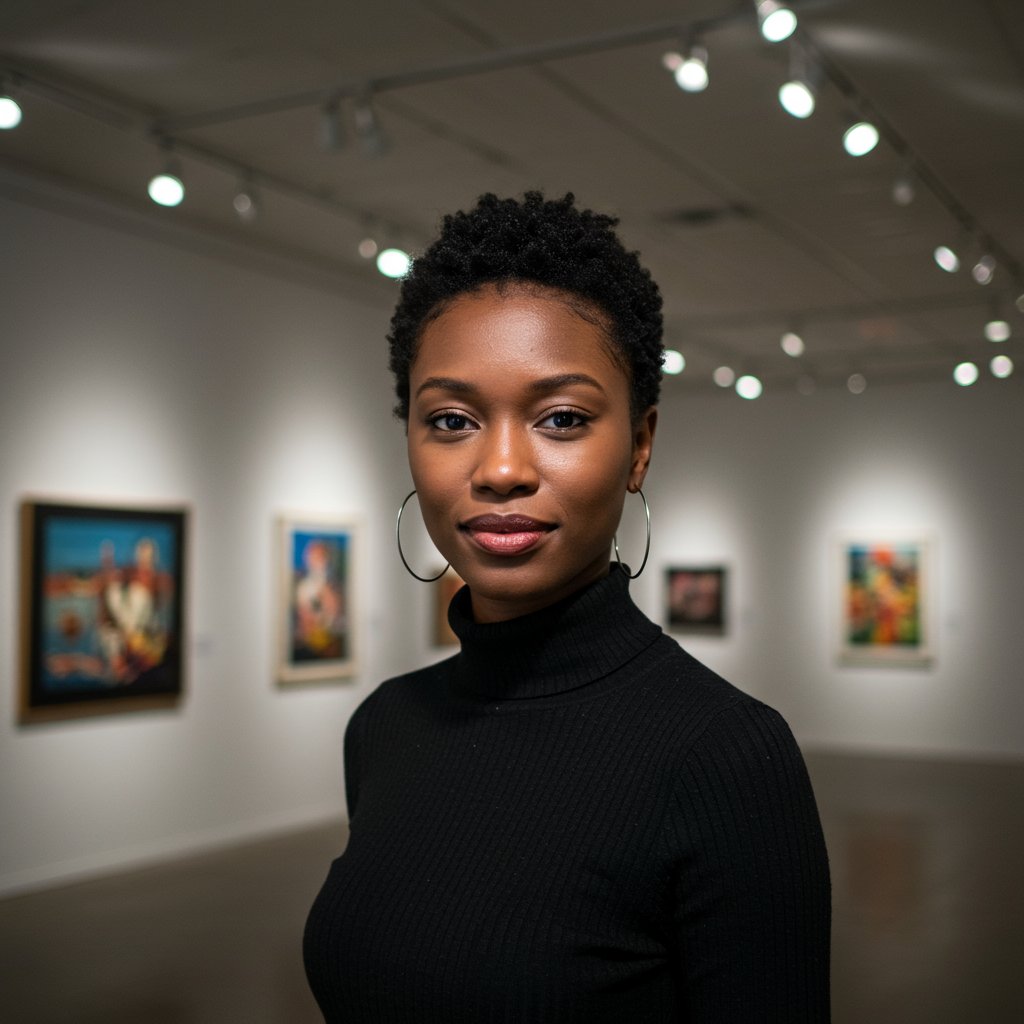 Confident-Woman-With-A-Chic-Pixie-Cut-In-Art-Gallery