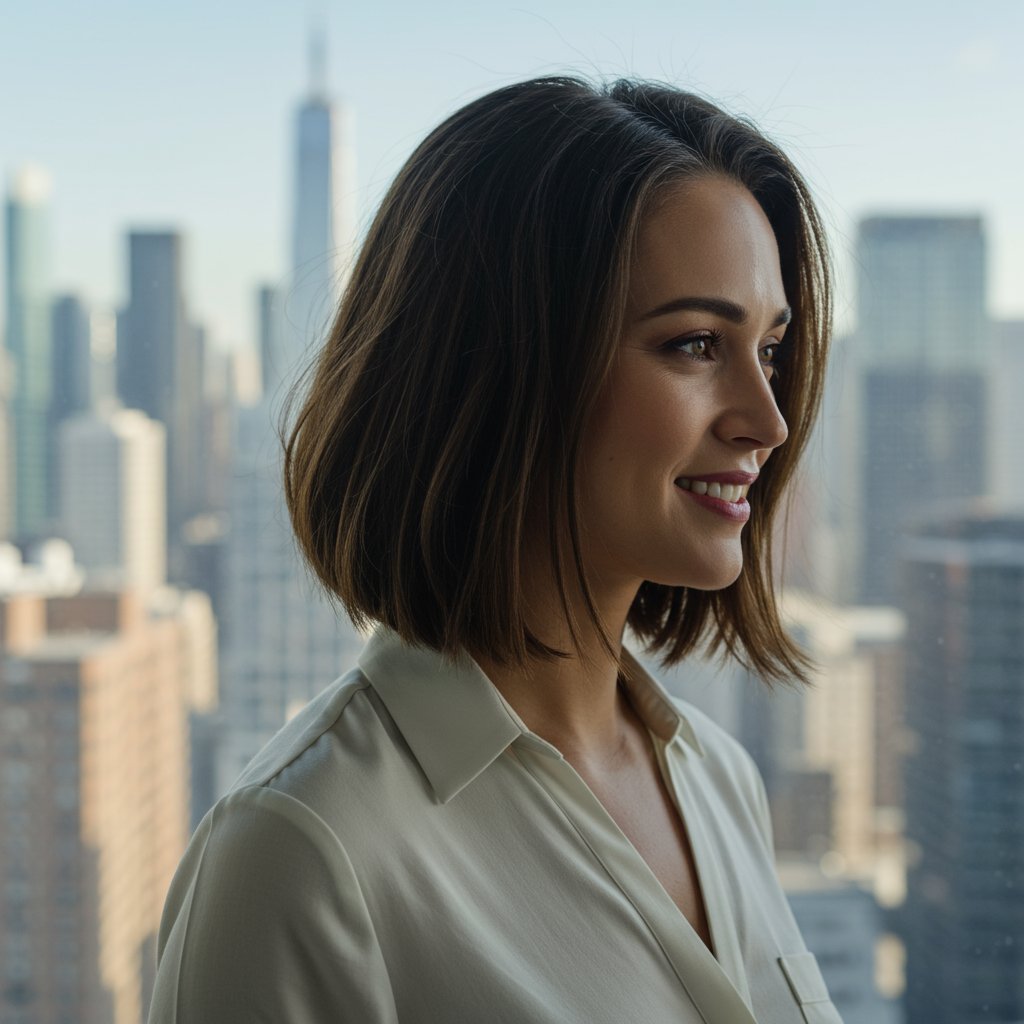 Professional-Woman-Effortless-Hairstyle-City-View
