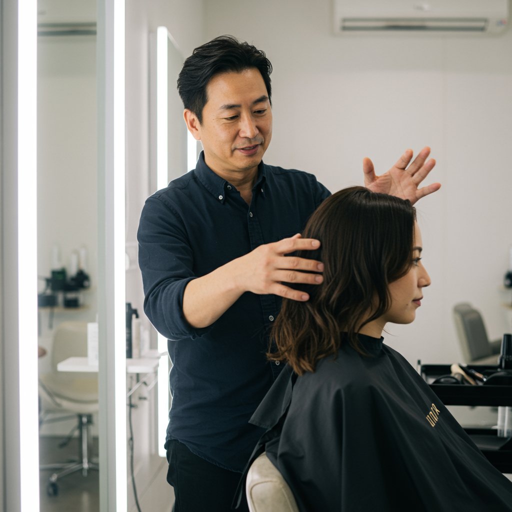 Stylist-Consulting-With-Client-In-Modern-Salon