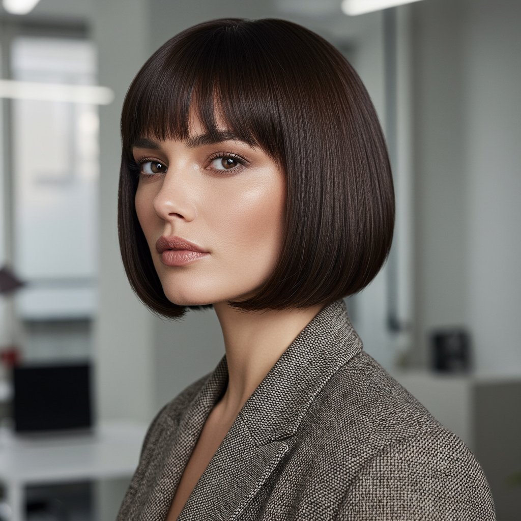 Woman-With-Perfect-Blunt-Bob-In-Corporate-Setting