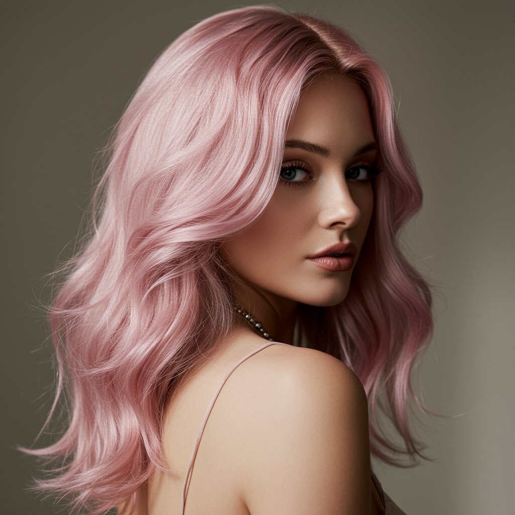 Confident Woman With Styled Pink Hair