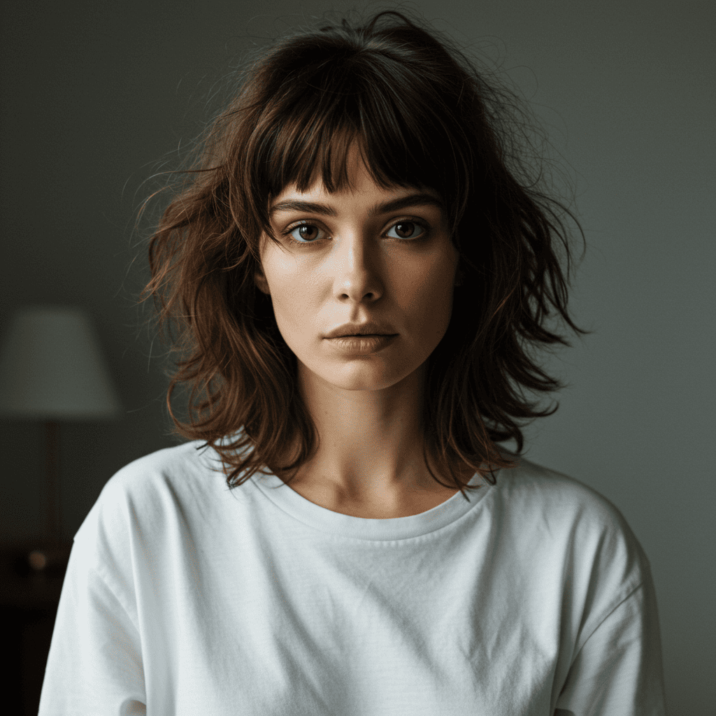 Messy Bedhead Mullet Morning