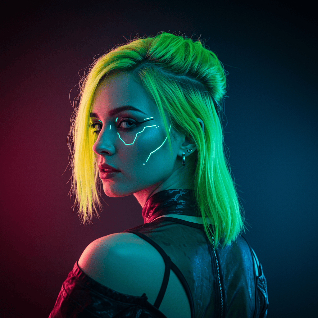 Neon Green Cyber Mullet