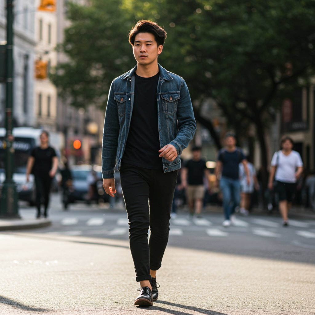 Confident Man With Quiff On City Street
