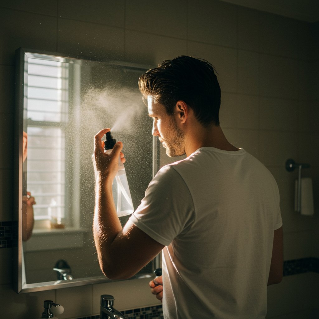 Man Refreshing Quiff In The Morning