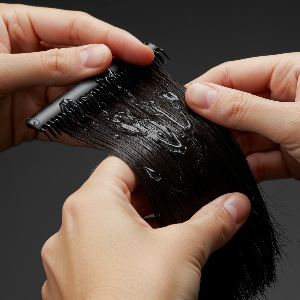 Applying-Strong-Hold-Hair-Gel