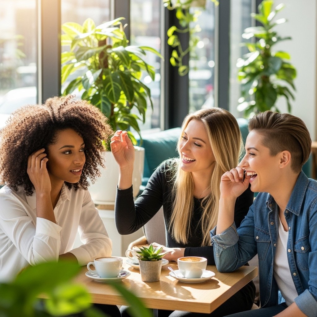 Diverse People Discussing Haircare