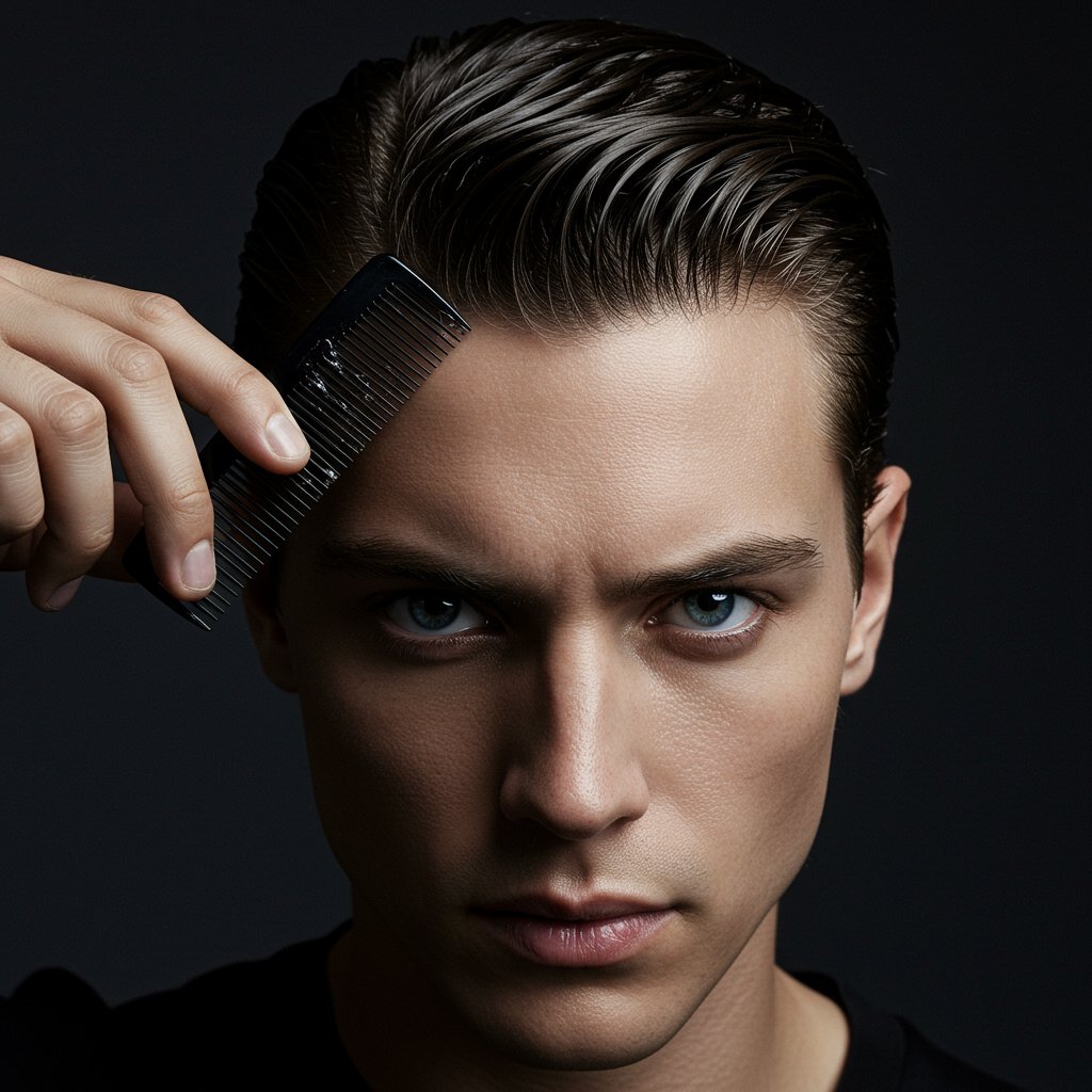 Slicked Back Wet Look With Gel