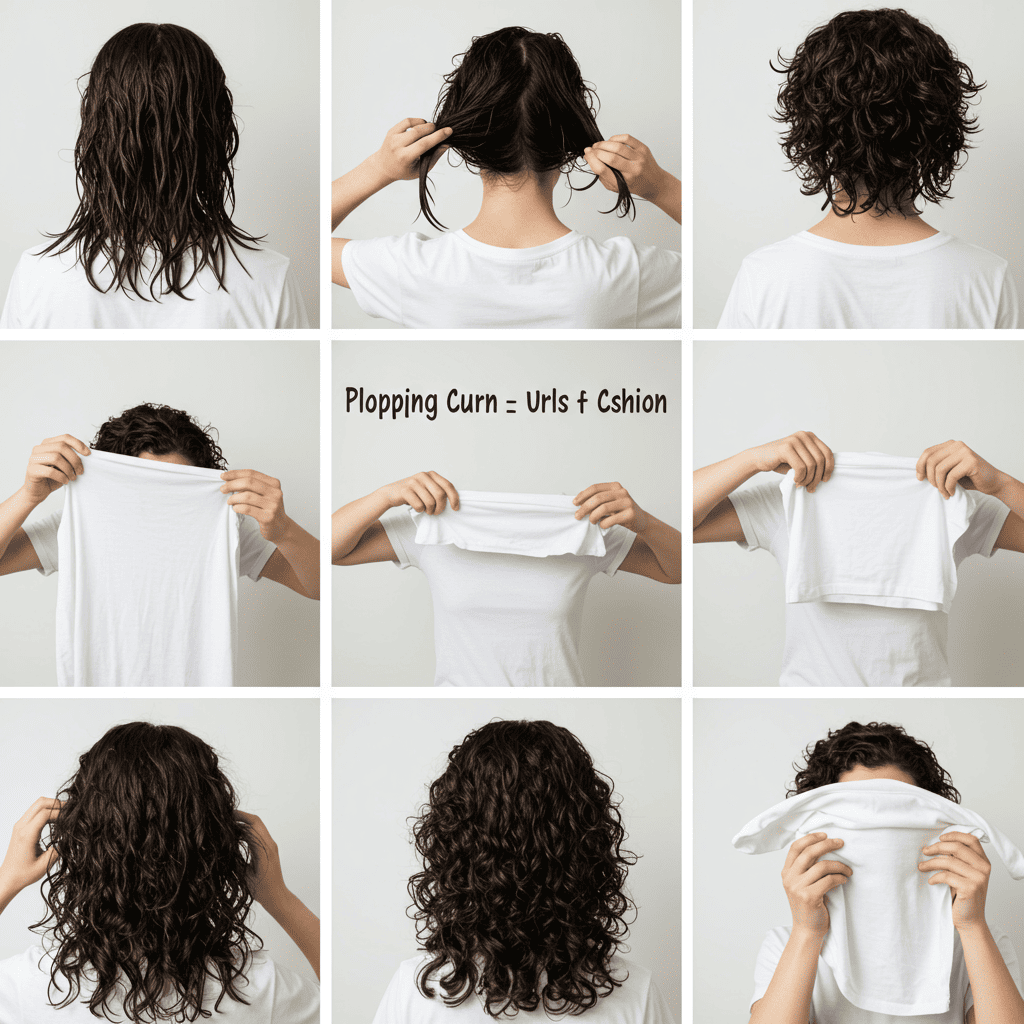 Hair plopping technique tutorial