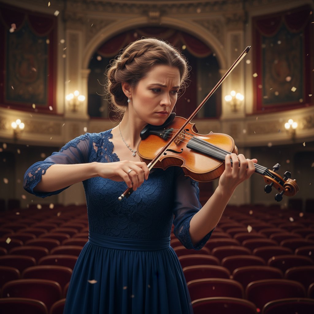 Violinist's Vibrant Updo