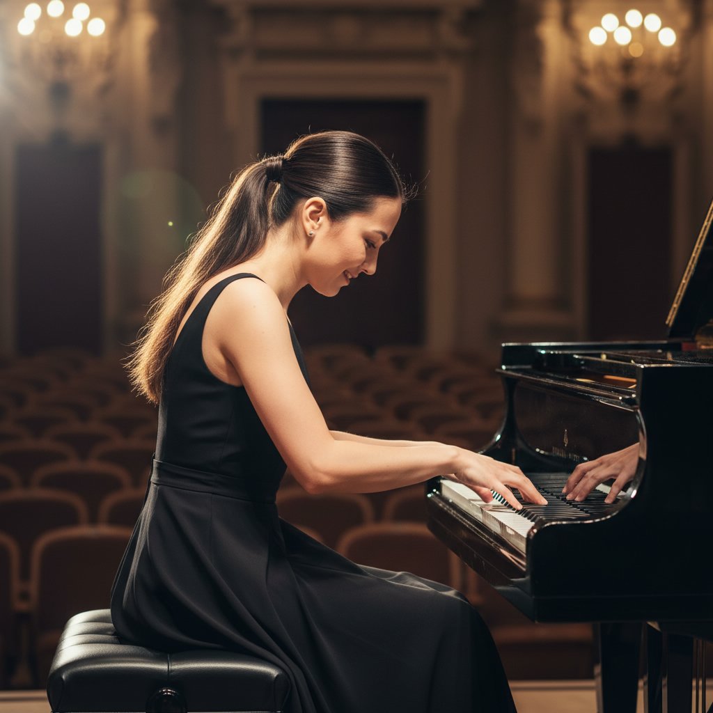 Pianist's Polished Ponytail