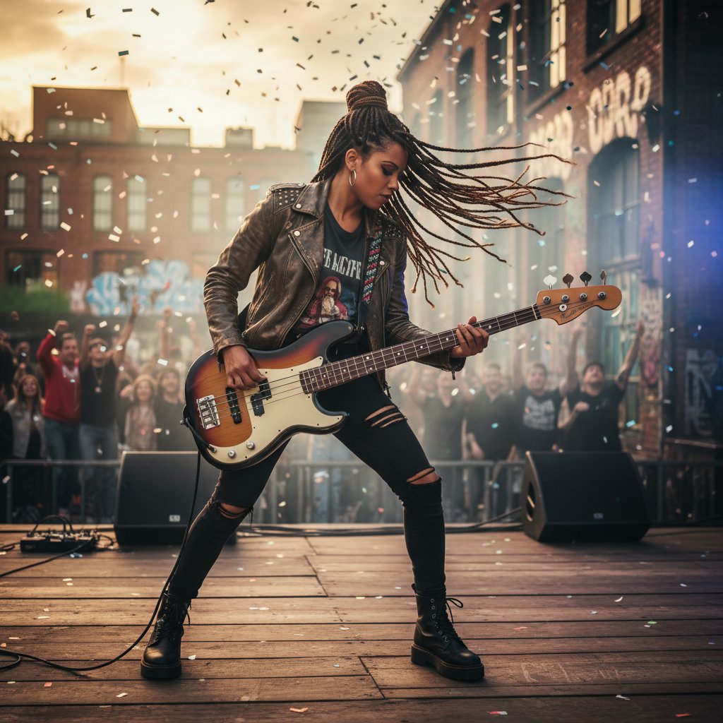 Bassist's Bold Braids