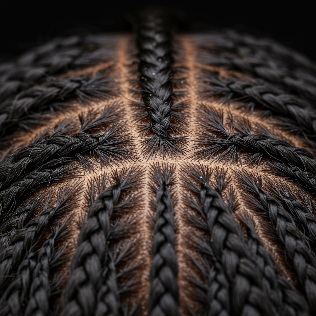 Close Up Of Knotless Braid Scalp