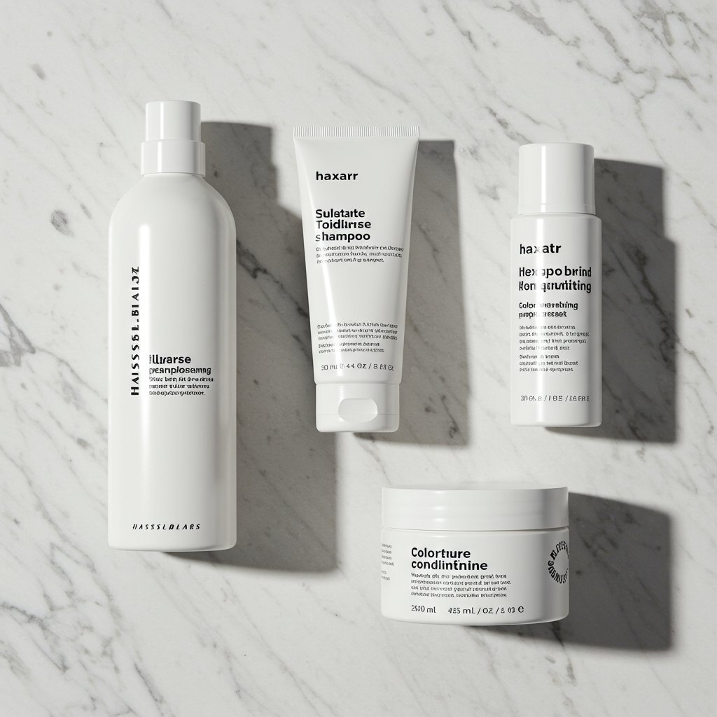 Color Care Hair Products Flatlay