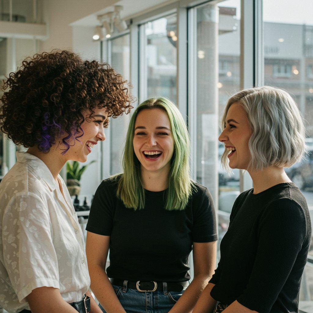 Diverse Group In Hair Salon