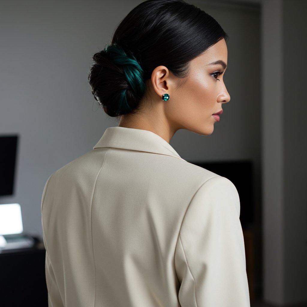 Professional Woman Subtle Peekaboo Hair