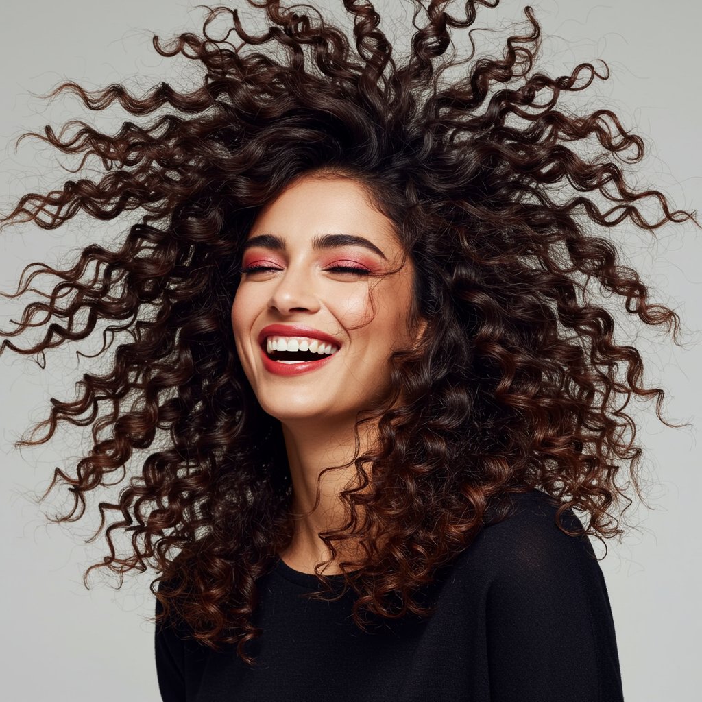 Voluminous Curls With Rainbow Peekaboo