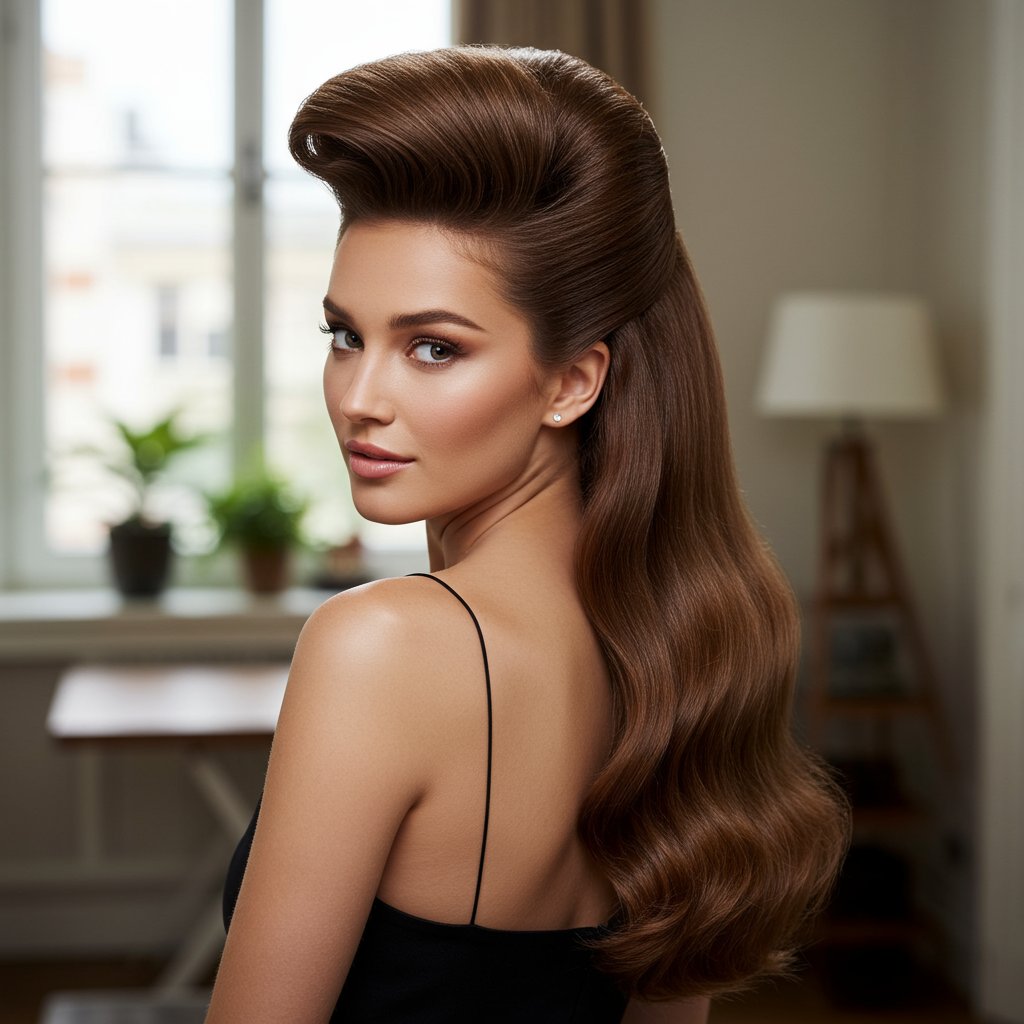 Elegant Woman With Perfect Half Up Hairstyle