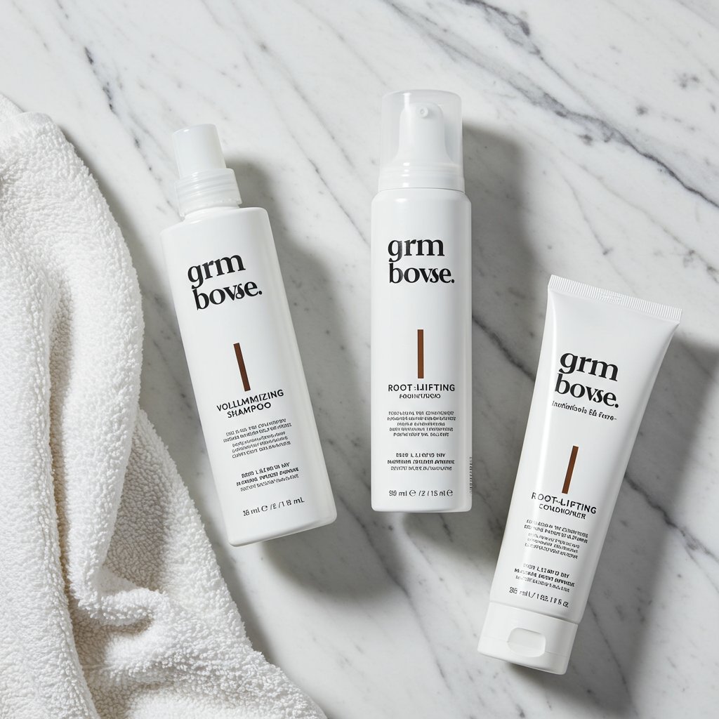 Luxury Hair Products On Marble Vanity