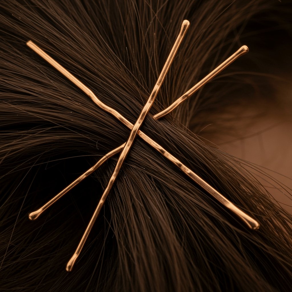 Macro Shot Of Crisscross Bobby Pins
