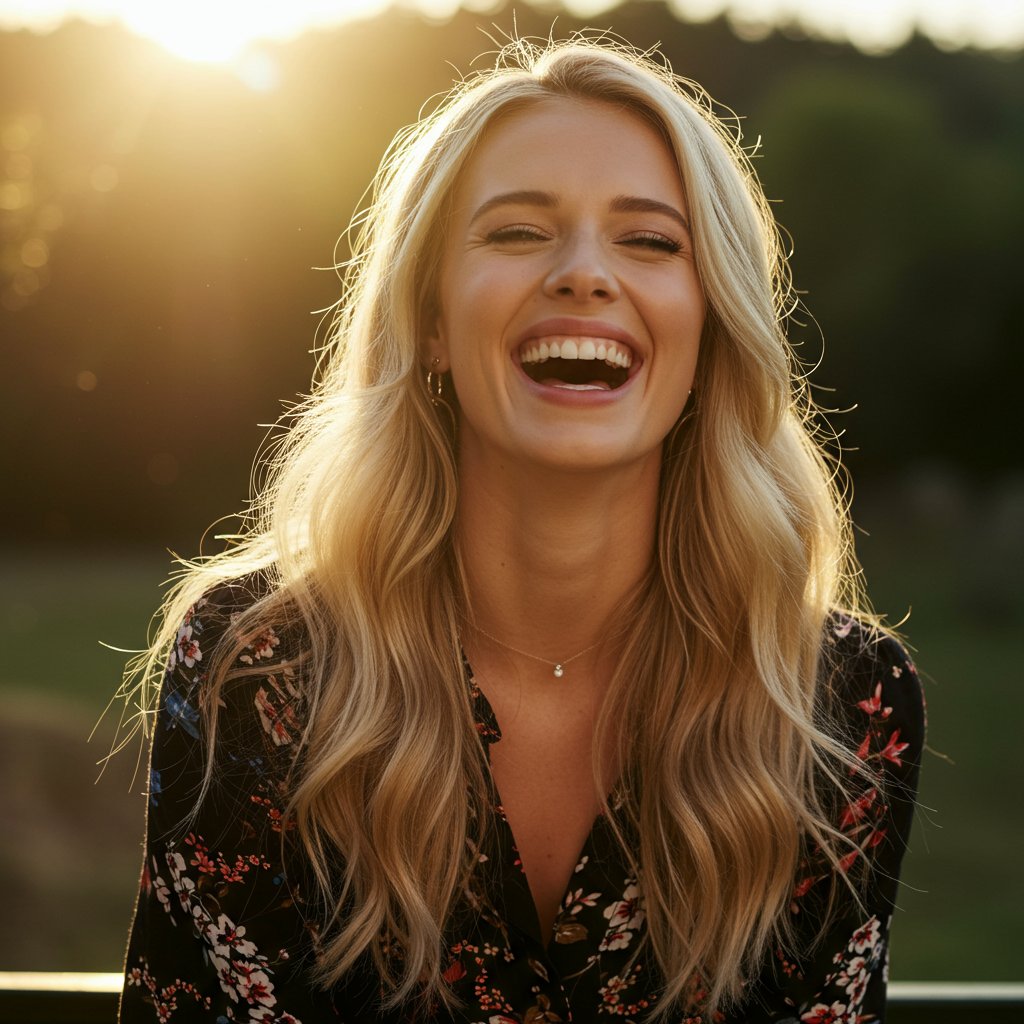 Model With Cascading Curls And Half Up Style