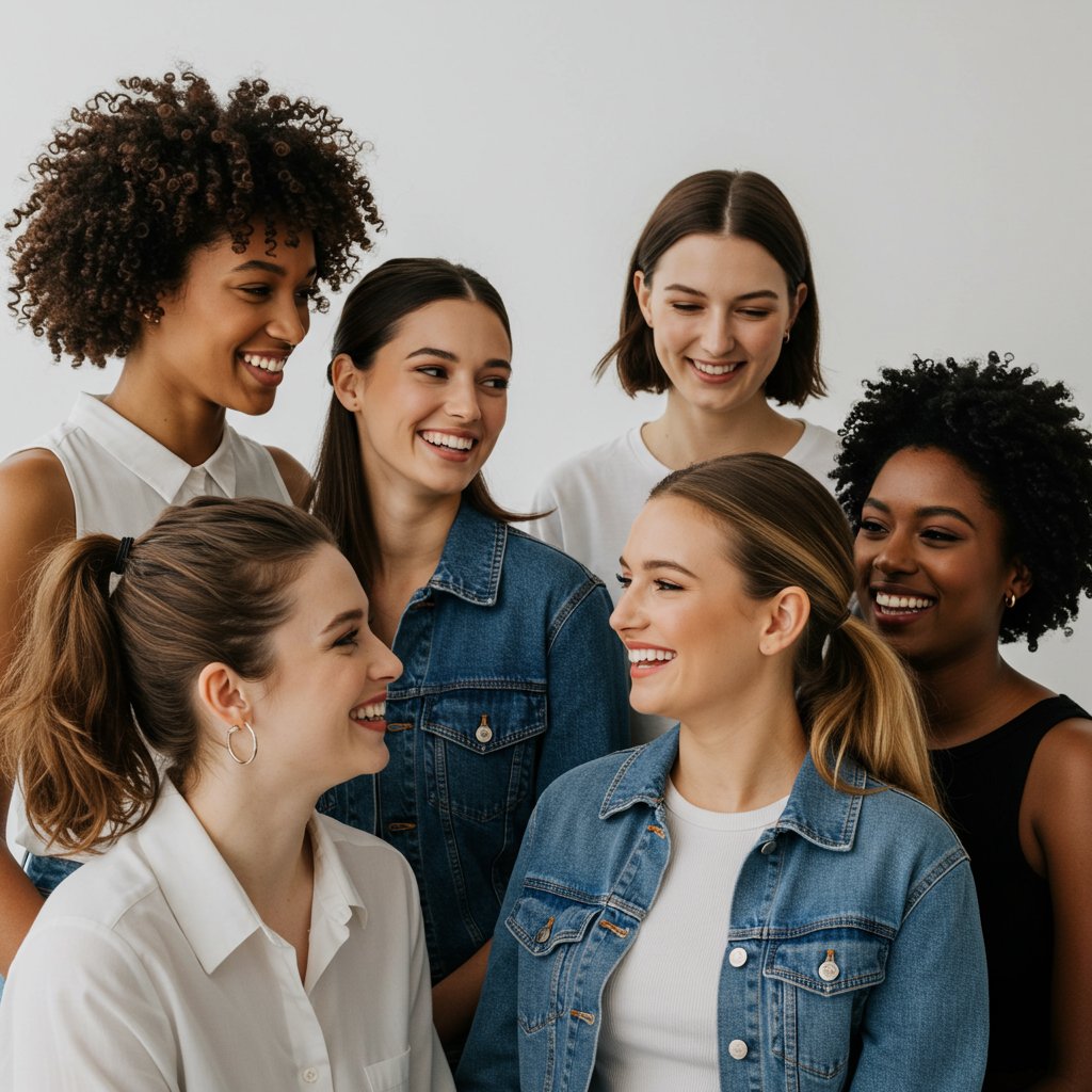 Diverse-Group-Of-Women-With-Different-Half-Up-Ponytails