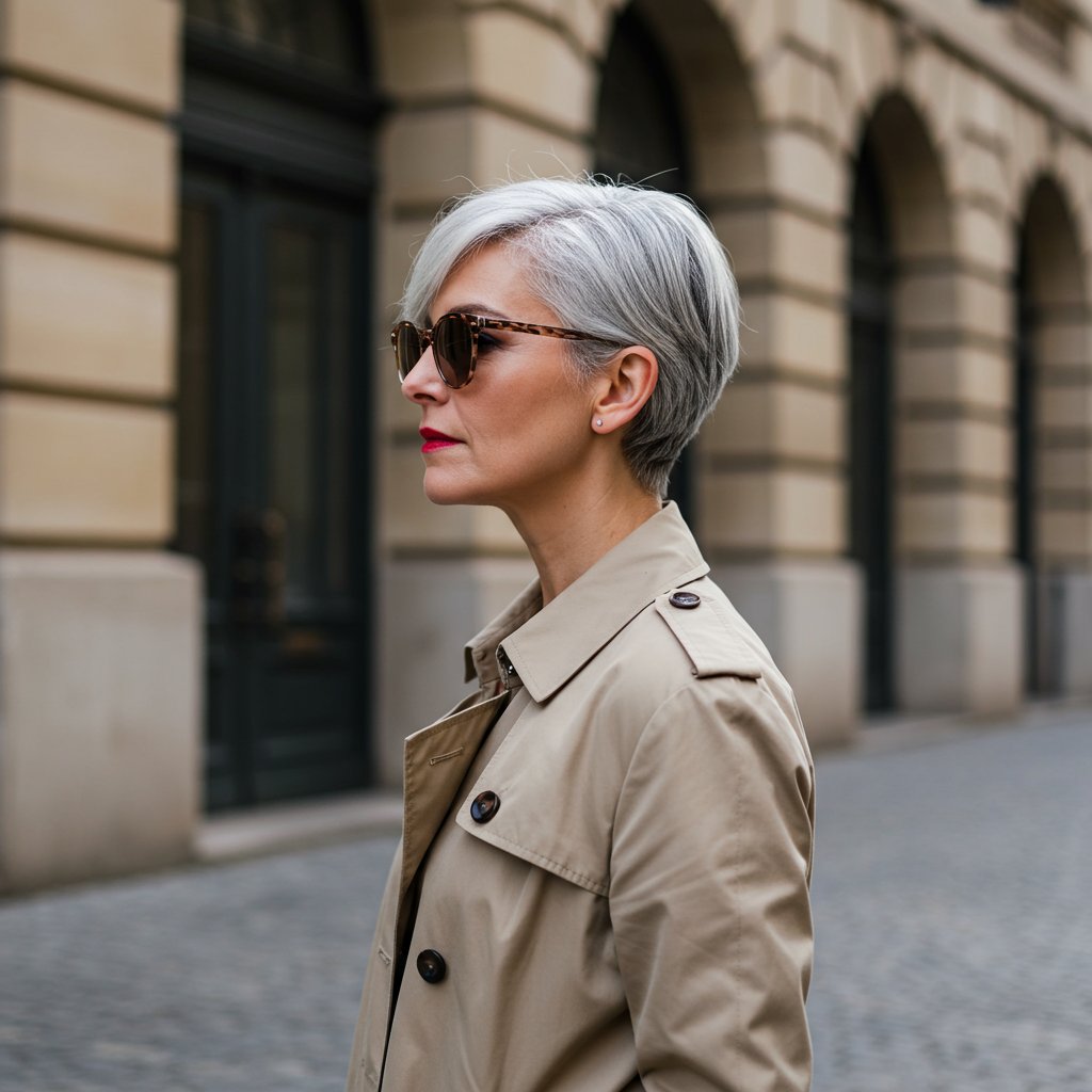 Polished Woman Sleek Pixie Street Style
