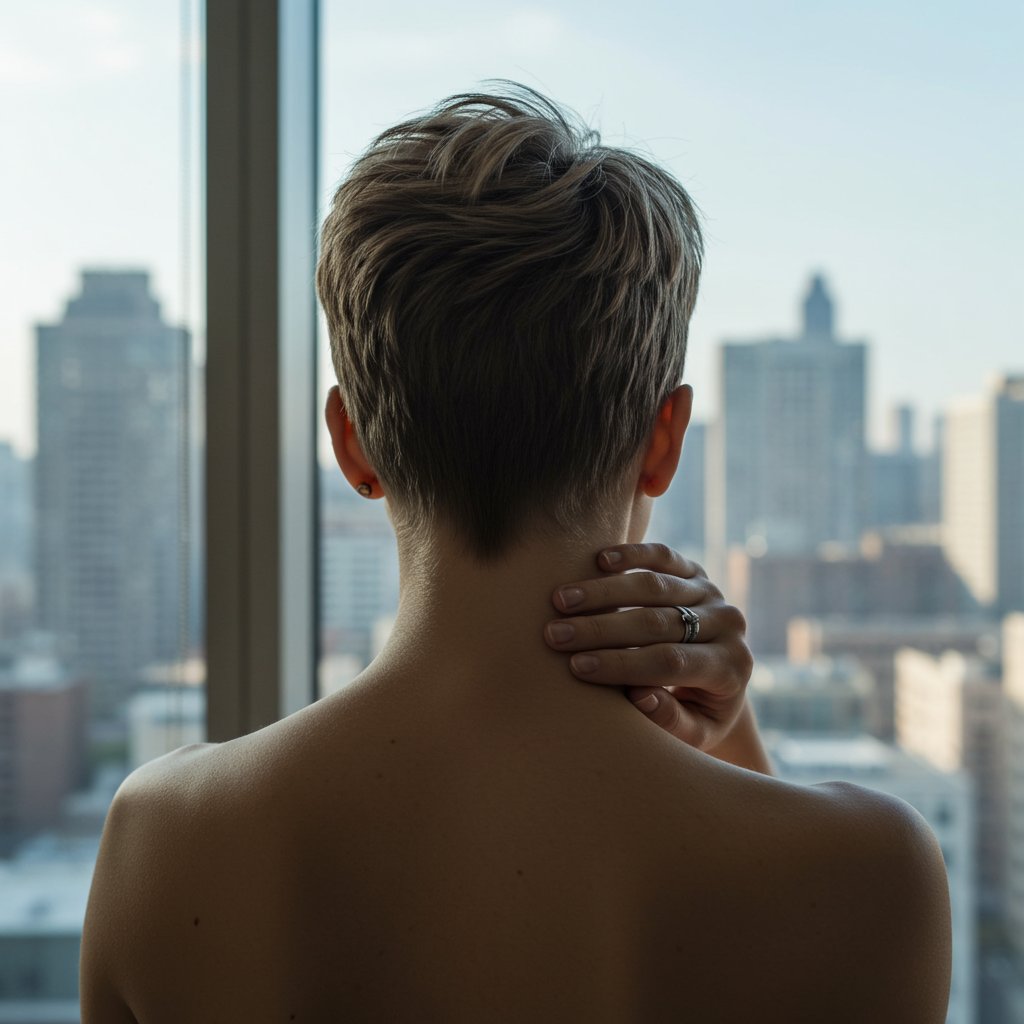Woman Confidently Showing Off New Pixie Cut