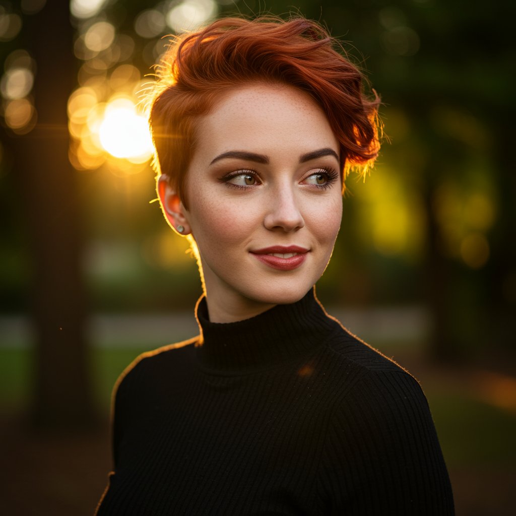 Woman With Diamond Face And Cheekbone Pixie