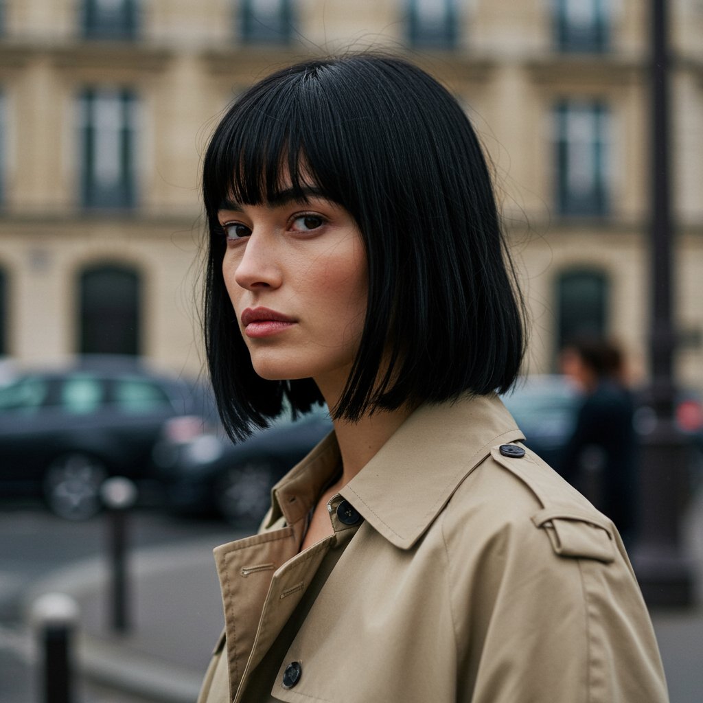 Woman With Long Face And Pixie With Bangs