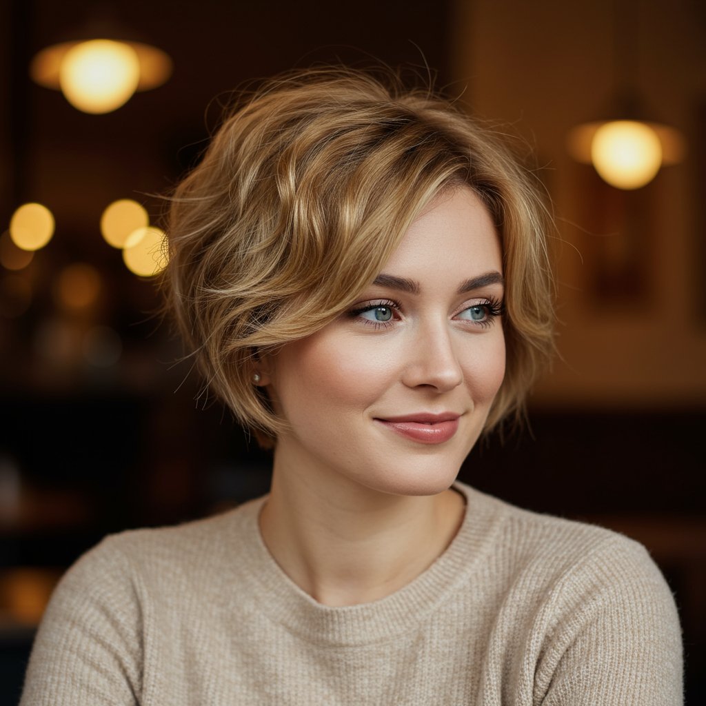 Woman With Square Face And Soft Pixie