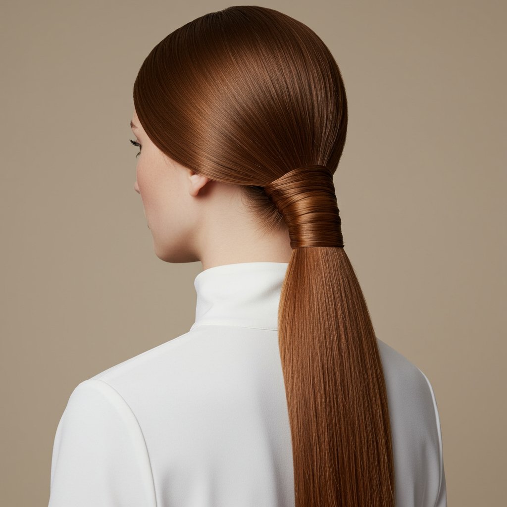 Elegant Woman With Low Polished Ponytail