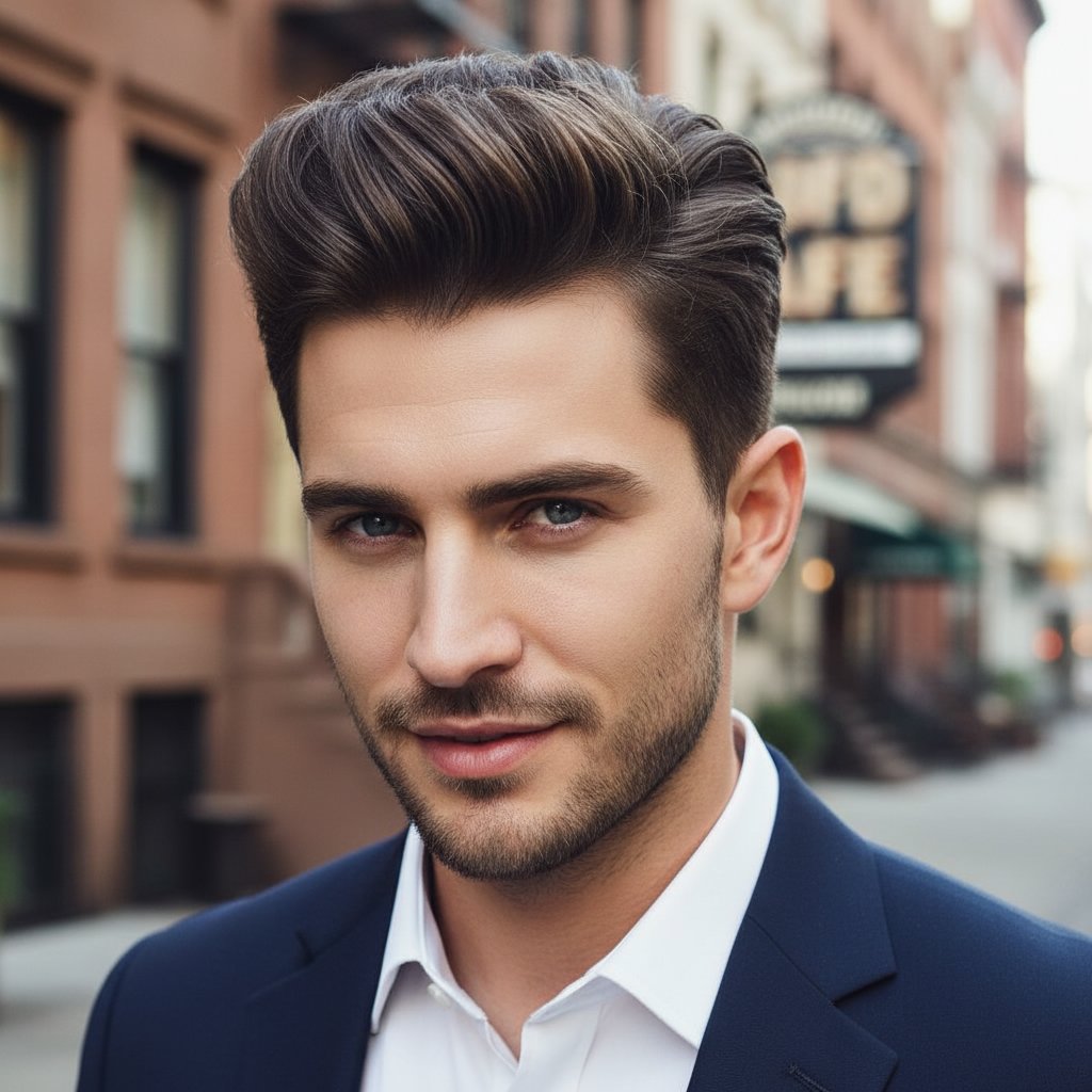 Modern Textured Pompadour