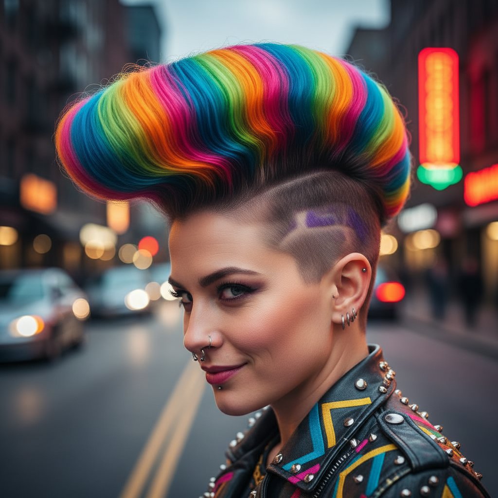Colorful Pompadour Twist