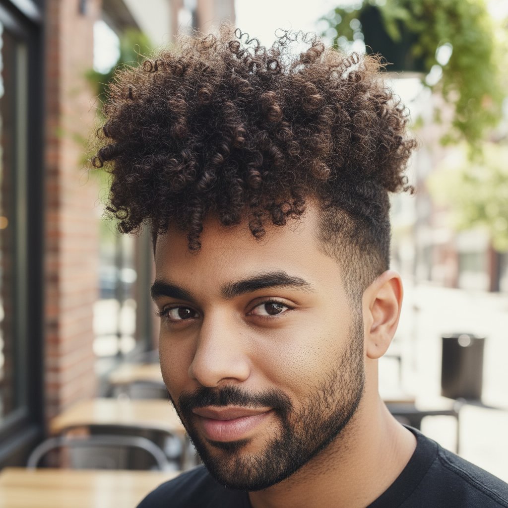 Pompadour for Curly Hair