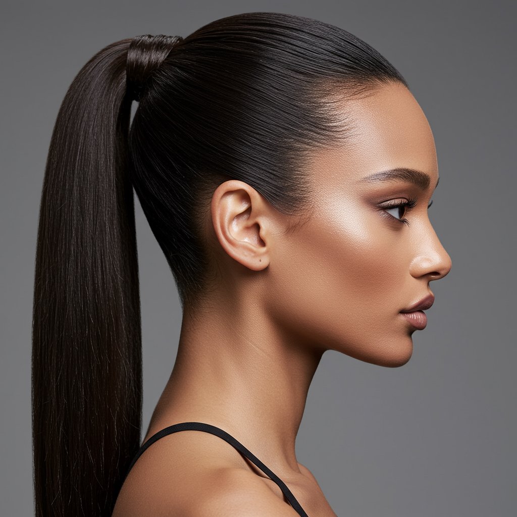 Glass Hair Sleek Ponytail