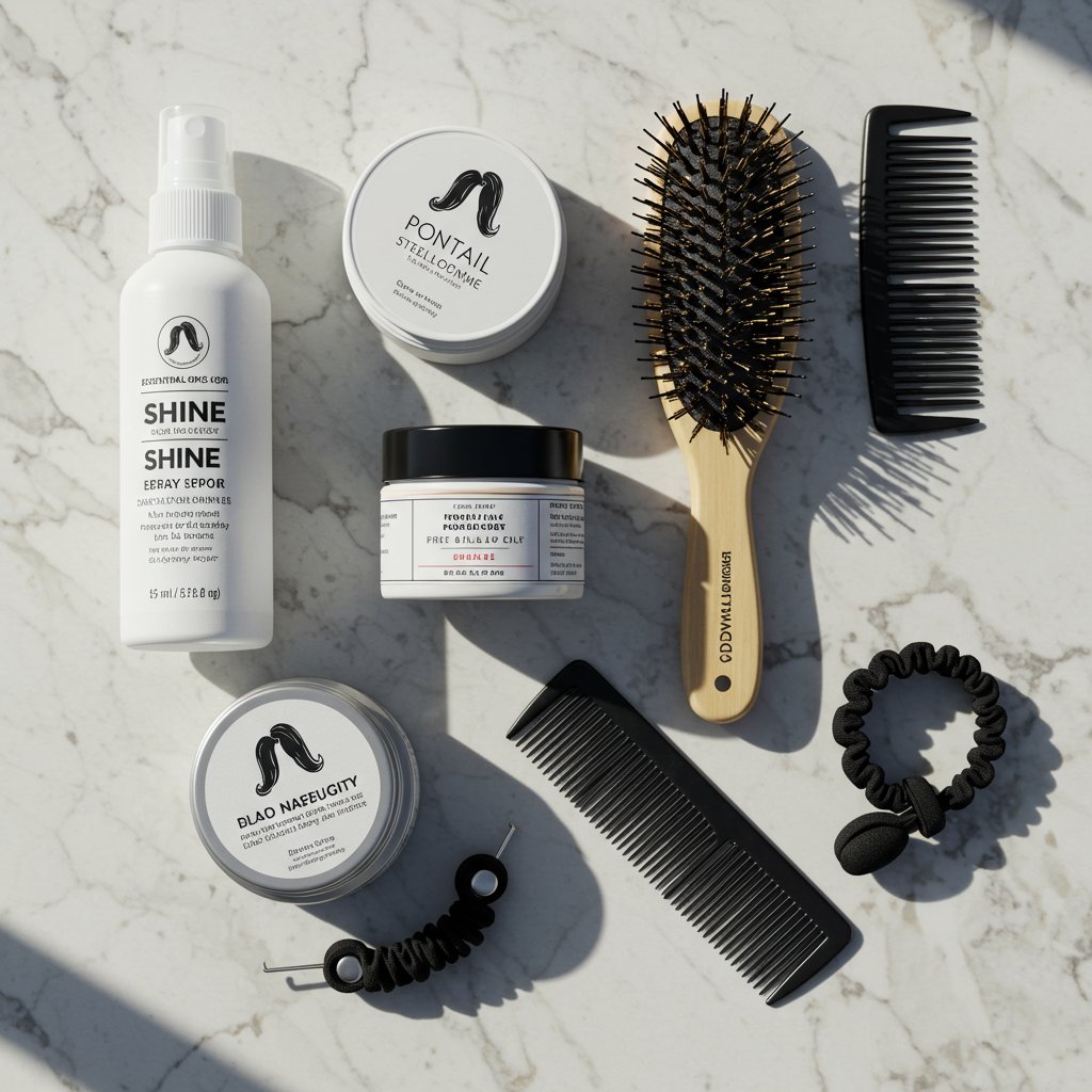 Ponytail Styling Product Flatlay