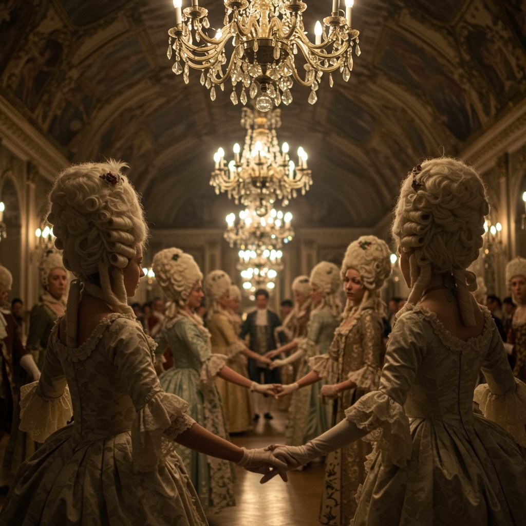 18Th Century Ballroom With Powdered Wigs