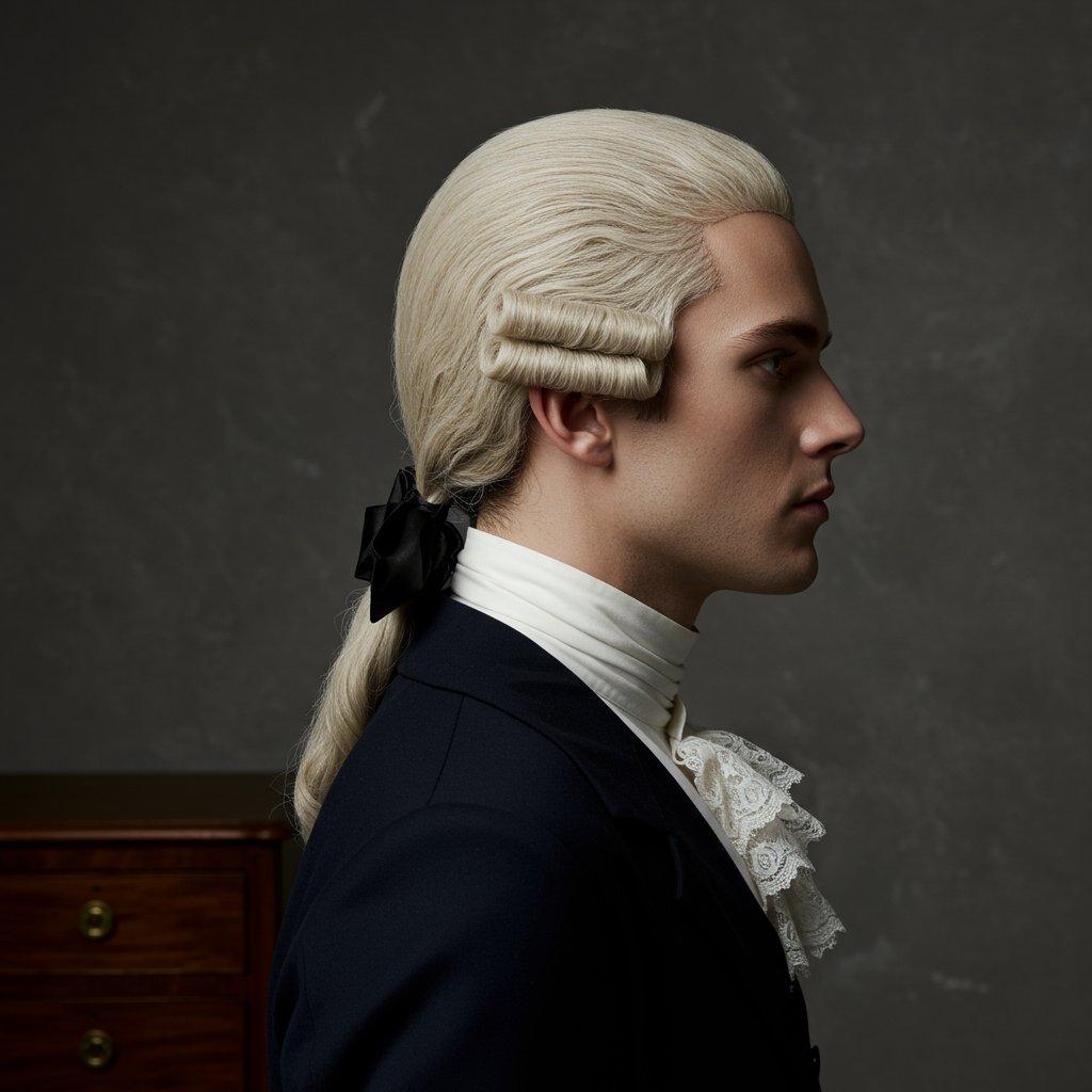 Male Model Wearing Pigtail Wig