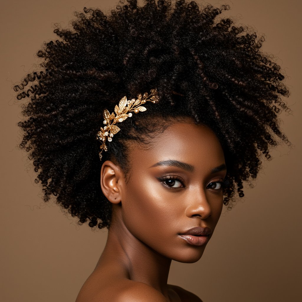 Defined Curly Hair Prom Updo