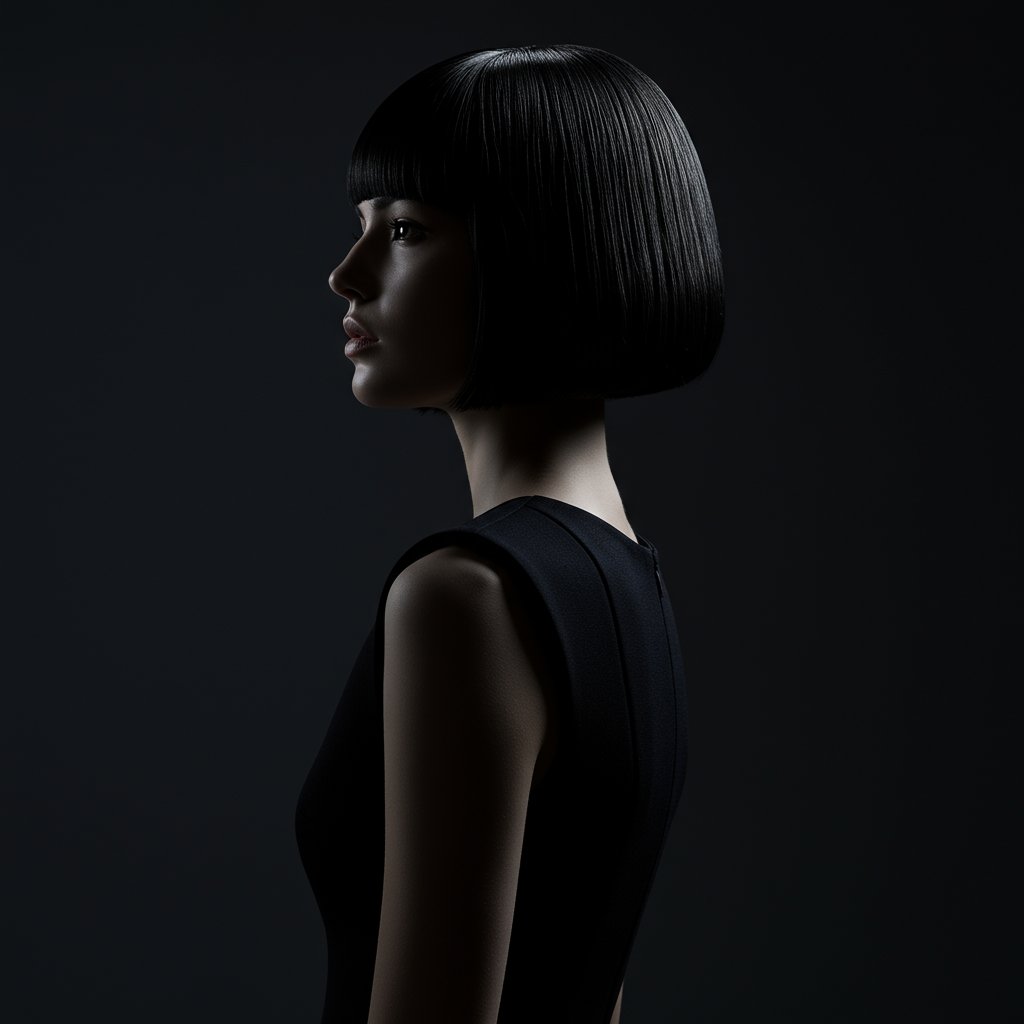 Elegant Woman With Sleek Black Hair