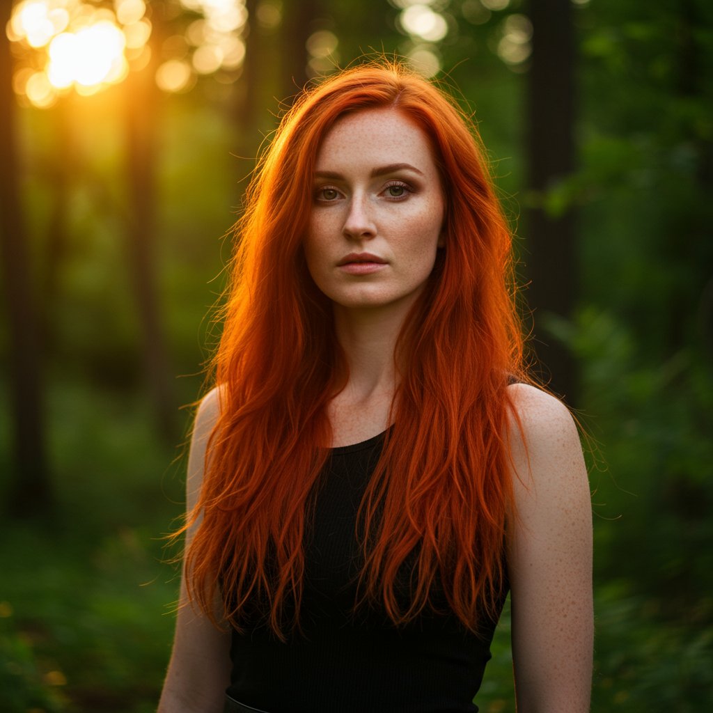 Passionate Redhead In Dramatic Forest