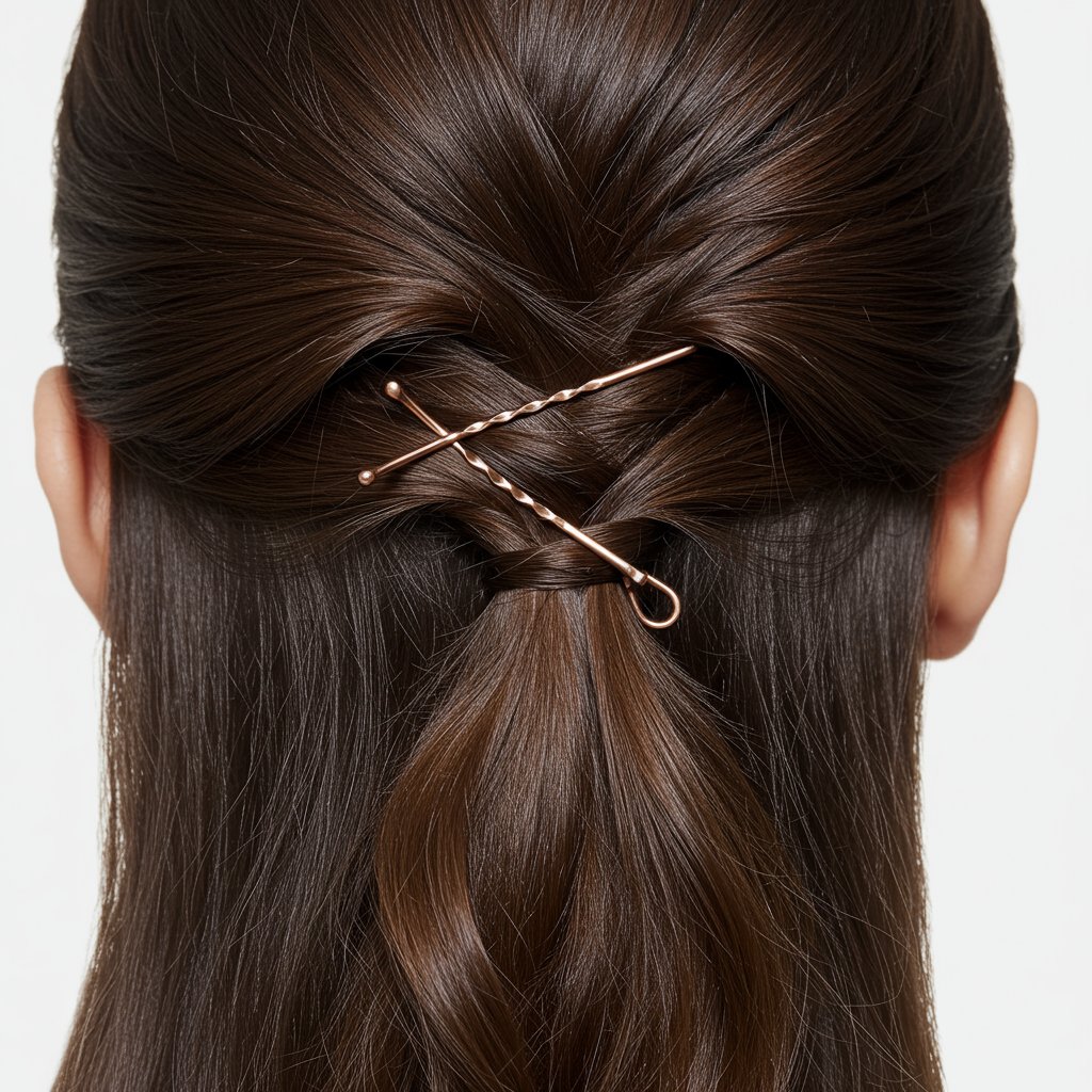 Close Up Of Simple Twist Half Updo