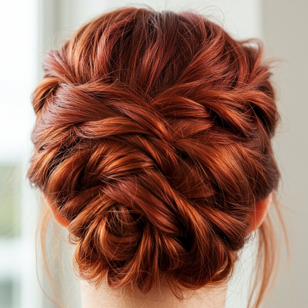 Detailed Shot Of Voluminous Pulled Through Braid