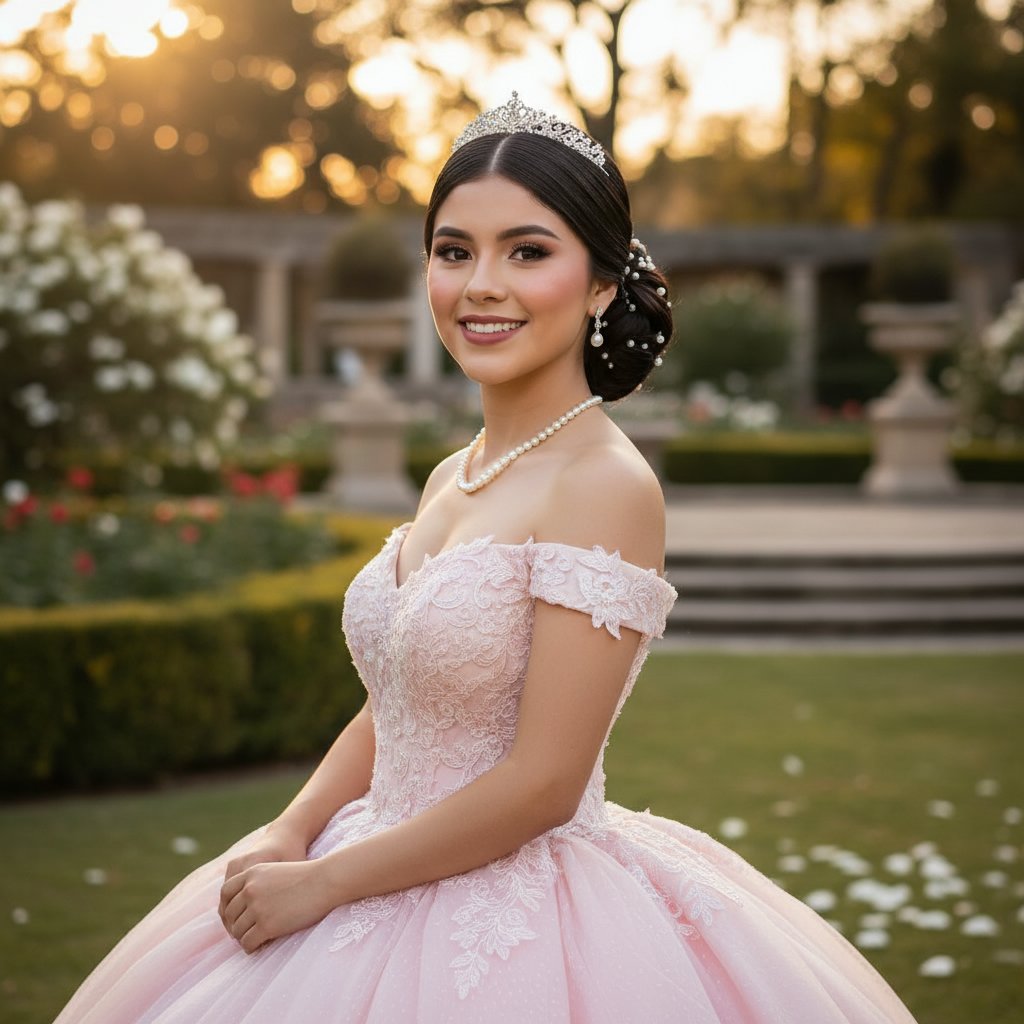 Classic Low Bun with Pearl Embellishments