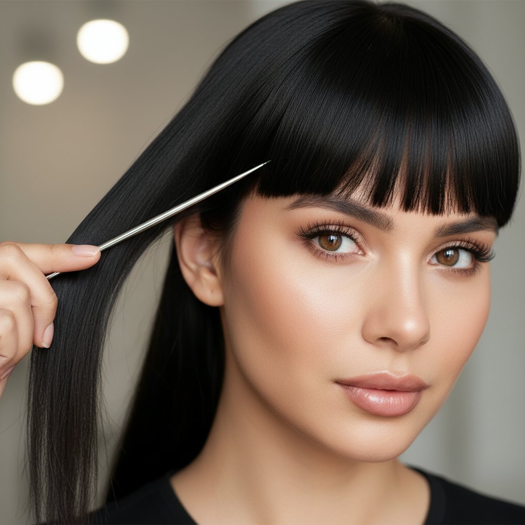 Smooth and Sleek Bangs