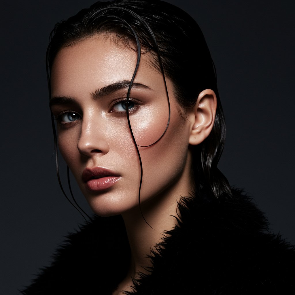 Wet Look Hairstyle Fashion