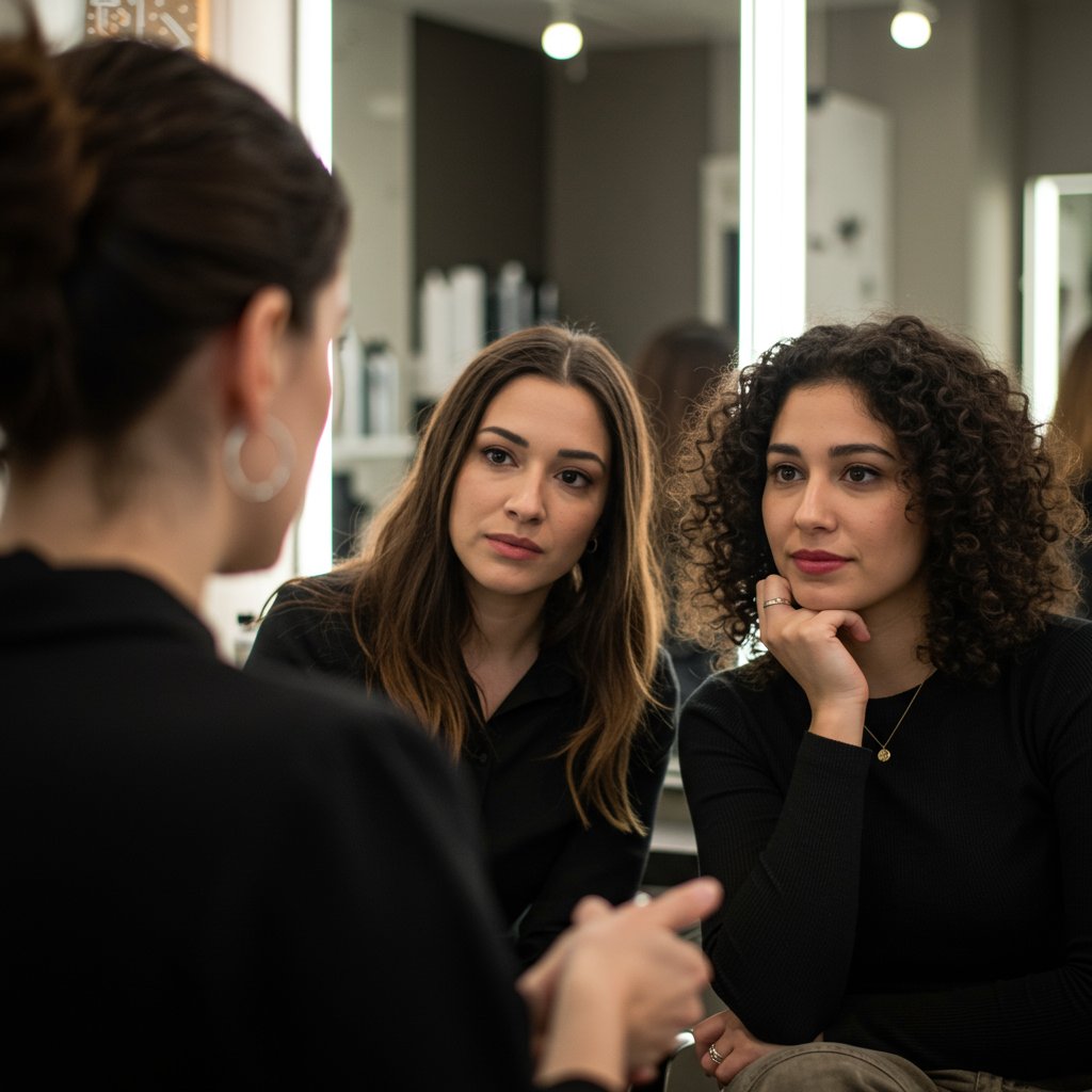 Diverse Group In Salon Consultation